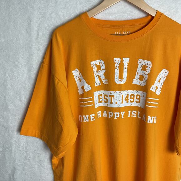 Sea Man Yellow Aruba One Happy Island Tee Shirt 3XL - Picture 4 of 9